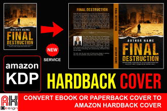 convert ebook or any book cover to amazon KDP hardback cover
