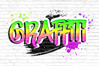 make original graffiti popart font logo for your brand