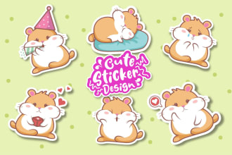 create cartoon sticker, emoji, emoticon and characters
