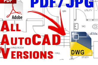 convert pdf, sketch or image to autocad drawing