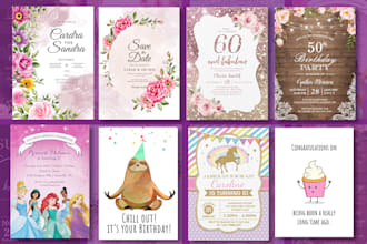 design a custom invitation card or greeting card for you