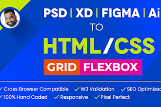 convert psd to html figma to html xd to html