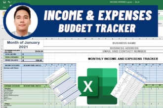 make a personal income expenses budget tracker in excel