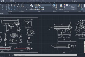 do 2d mechanical part drawing and assembling drawing in autocad