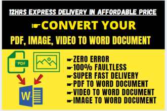 convert PDF, image or video to word document and word to PDF