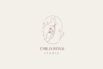 make unique botanical boho hand drawn logo
