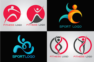 create minimal fitness, team and sports logo design