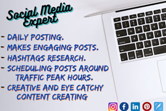 manage your social media accounts with daily posts and engagement