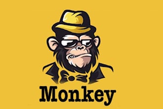 create a awesome amazing monkey logo with creative concept