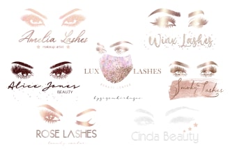 design eyelashes logo for makeup artist, beauty salon