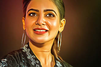 draw realistic oil painting digital portrait from any photo