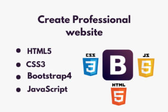 create professional websites using html5 , css3, bootstrap4