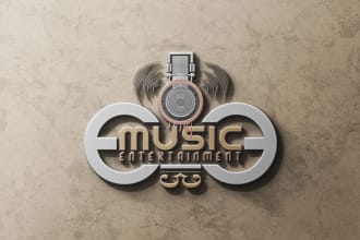 design 2 modern dj music, musician, production, studio and entertainment logo