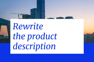 manually rewrite or paraphrase your product description