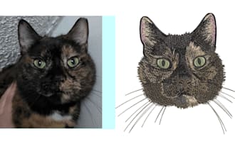 turn your dog, cat or any pes dst pxf embroidery
