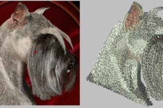 turn your dog, cat or any pes dst pxf embroidery