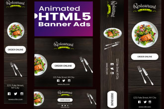 do professional website banner ad, animated html5 banner ad,