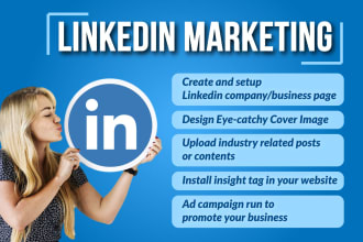 setup linkedin business company page, ad campaign and post content