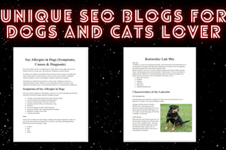 write SEO optimized dogs articles and pet blogs