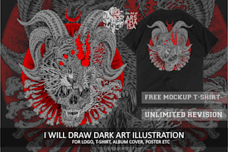 draw horror dark art character creature illustration cover