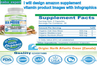 design amazon supplement vitamin product images , storefront with infographics