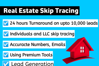 real estate skip tracing and leads generation for you