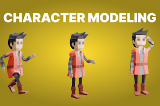 create 3d low poly models, characters and environment