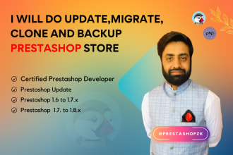 do update,migrate, clone and backup prestashop store