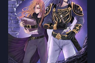 illustrate a cover book for your web novel or comic