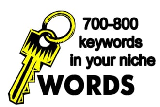 research and find up to 700 keywords, with searches and CPC, in your niche