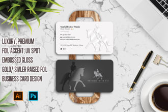 do spot uv, embossed luxury foil business card with qr code