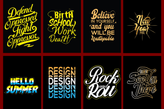 create an awesome typography t shirt design for you