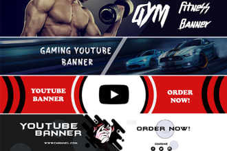 design professional youtube banner cover art