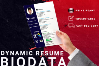 design dynamic resume and biodata