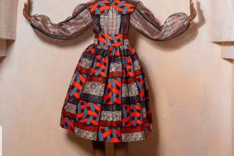 design high quality african fabric ladies dress