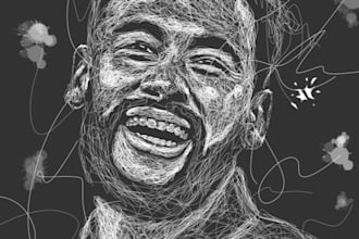 draw scribble art vector portrait from your photo