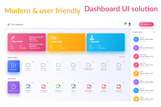 design modern dashboard UI