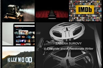write movie and TV series articles and reviews