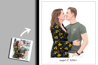 draw a vector portrait of your couple an anniversary day