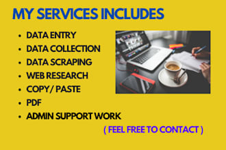 data entry , web searching , removing plagiarism, ppt