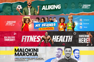 design youtube banner, facebook cover or social media header