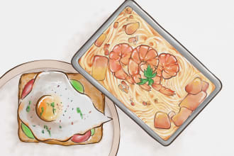 make an amazing food and drink watercolor illustration