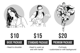 draw high quality black and white portrait illustration