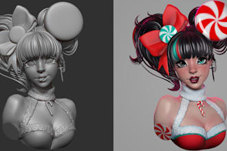 create 3d character model for 3d printing or games