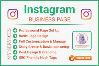 set up instagram business page and create instagram posts