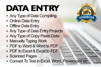 do data entry, email collection, linkedin search