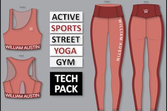 do technical flat sketch and fashion tech pack