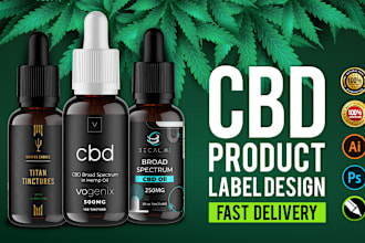 do professional product label design and cbd label