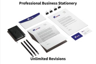 make modern business card,letterhead,envelope or invoice