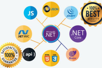 develop an asp net core, mvc, API, web form and aspx